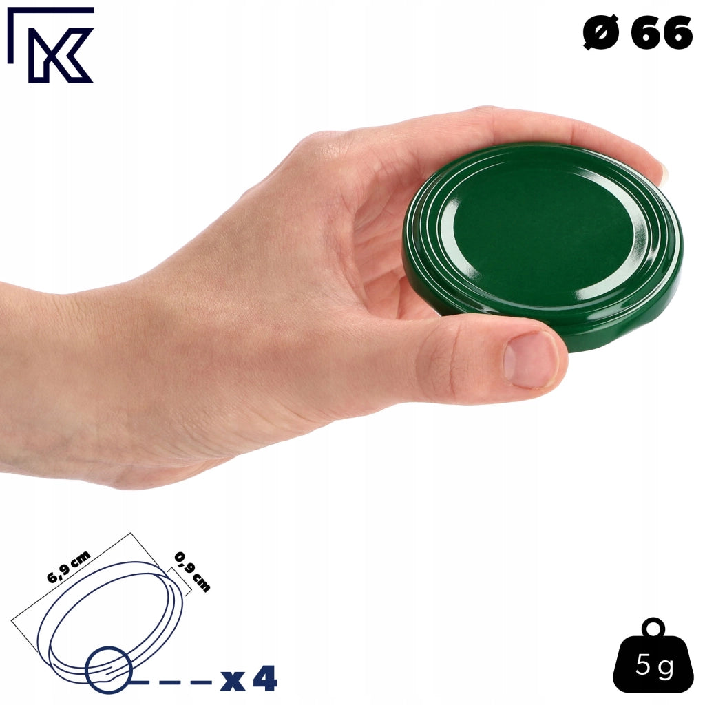 KADAX 50x Tappi per Barattoli Fi 66 Tappi per Barattoli Coperchi Conserva
