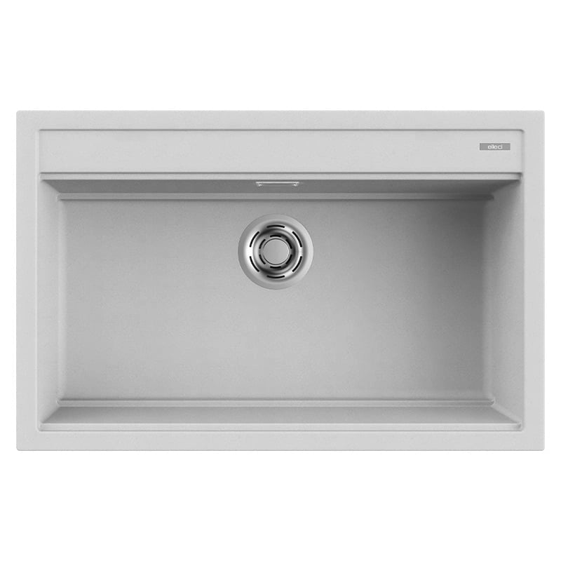 Lavello Elleci Incasso 1 vasca 79x51 Best 130 Metaltek Grigio Aluminium LMB13079