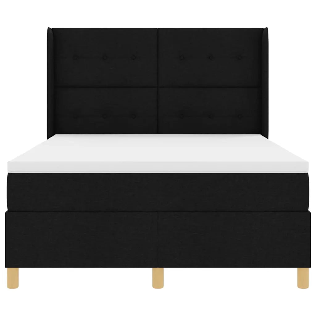 Letto a molle con strisce LED Nero 140 x 200 cm Tessuto 3343695