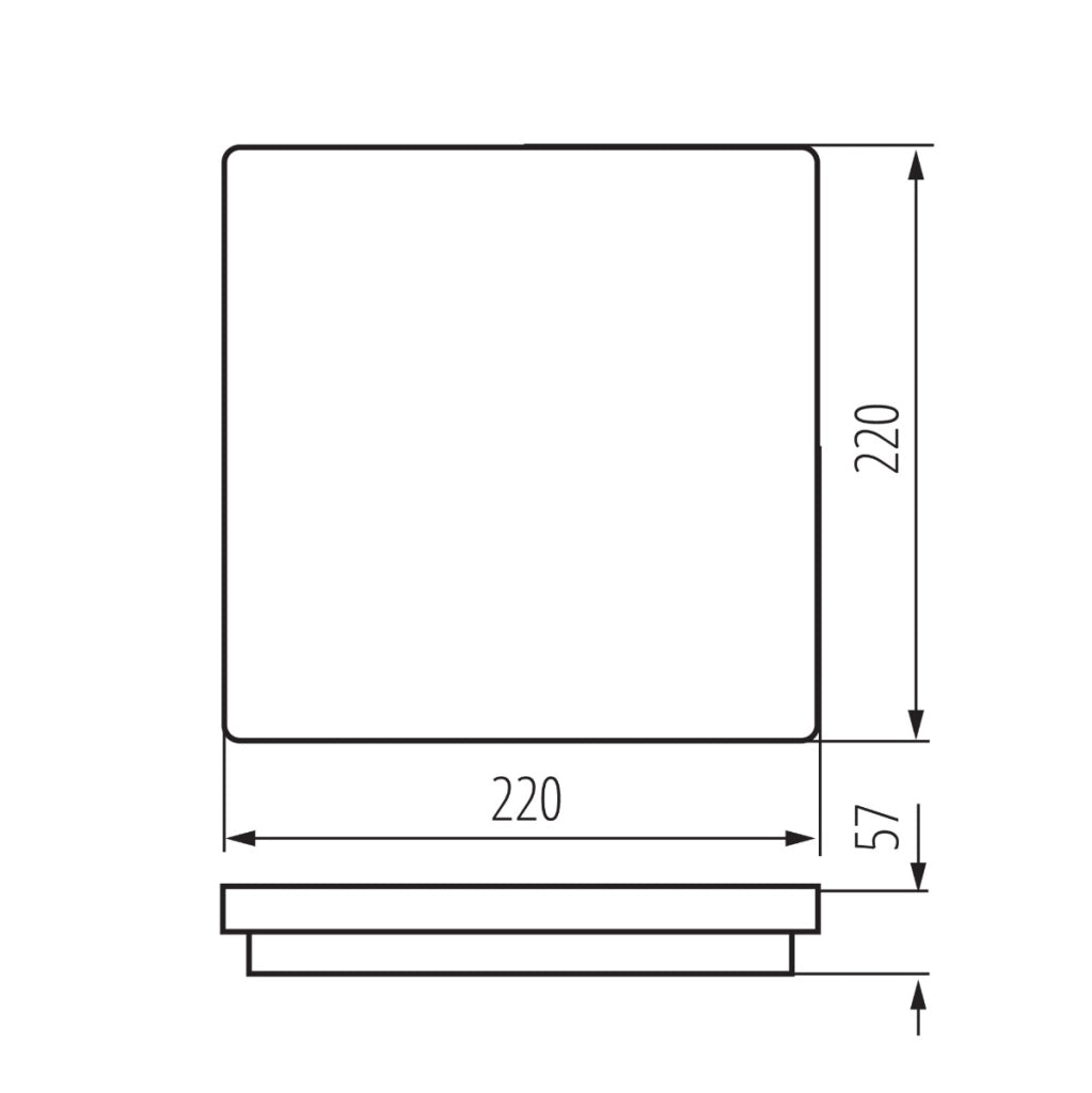 Plafoniera LED Kanlux BENO quadrata 22cm 18W CCT IP65