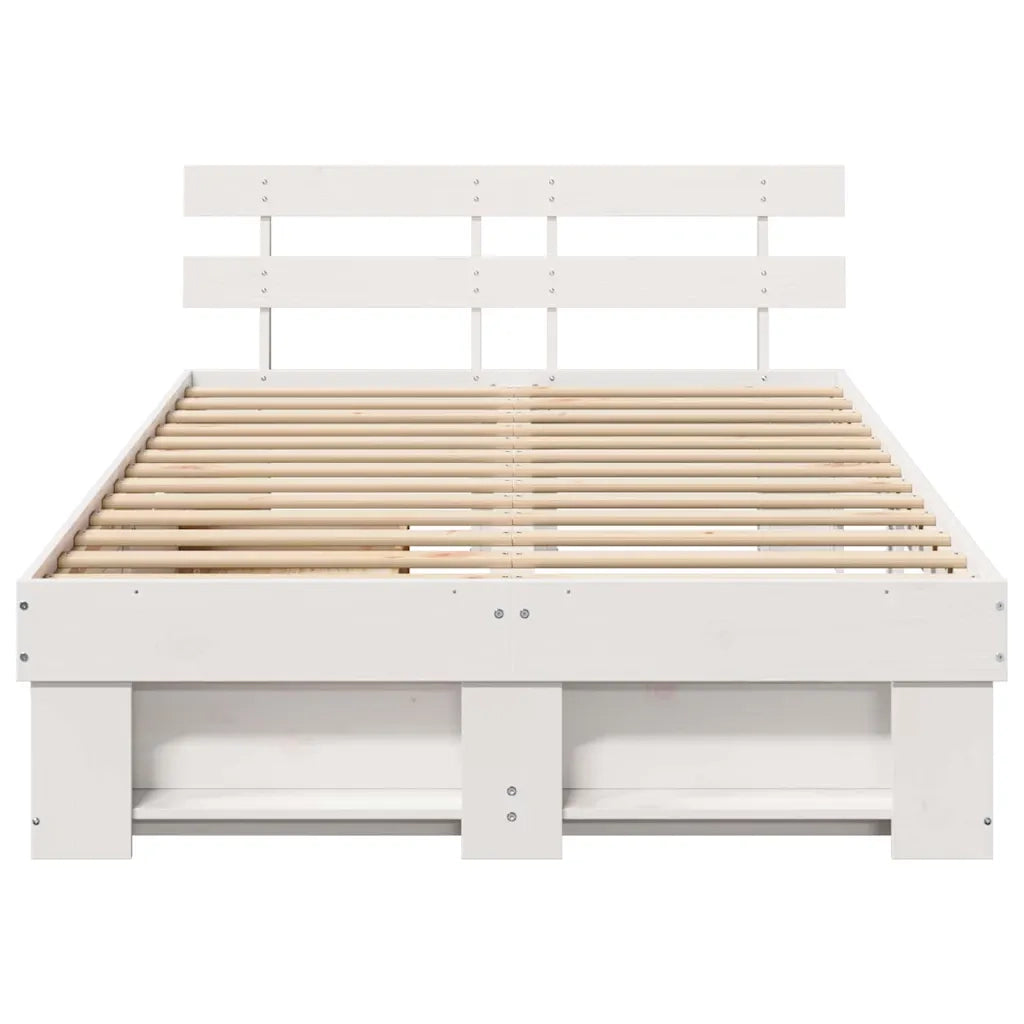 Struttura del letto Bianco 135 x 190 cm Pino massello 3382284