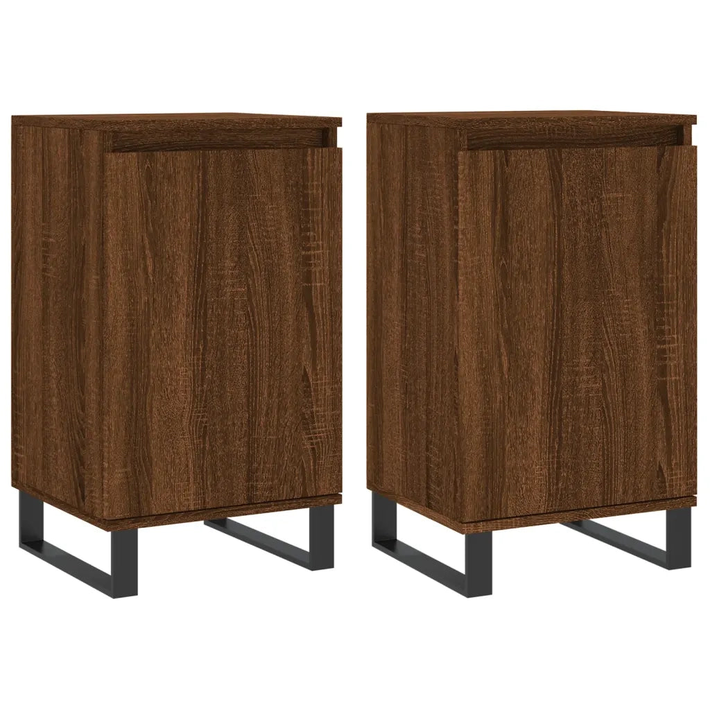Credenze 2 pz Rovere Marrone 40x35x70 cm in Legno Multistrato 831083