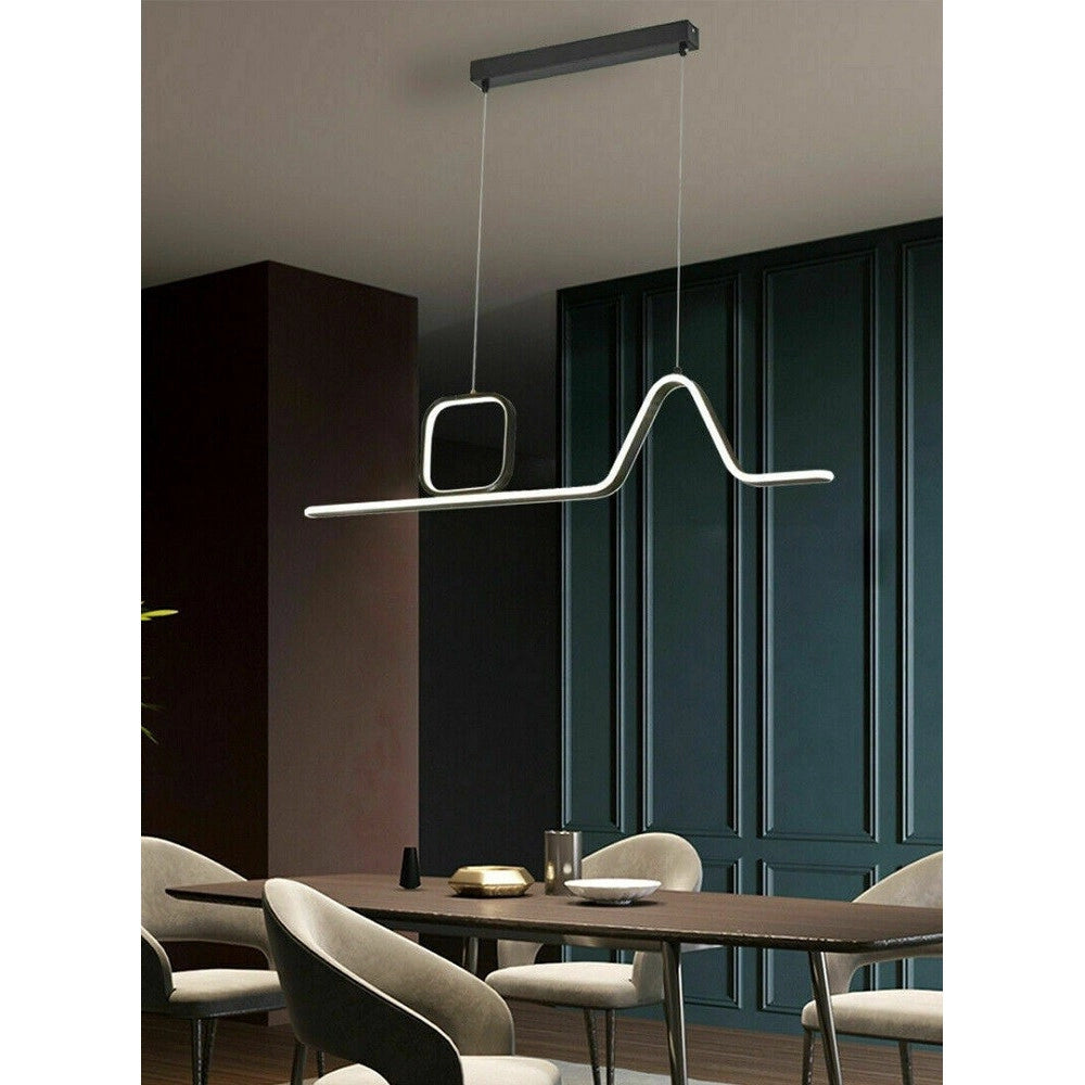 Trade Shop - Lampadario Led A Sospensione Soffitto 46 Watt Moderno Nero Luce 6500k 4000k B57 -