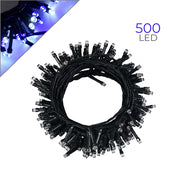 CATENA DI LUCI NATALIZIA 500 LED BIANCHI E BLU - CON PROTEZIONE IP44 E CONTROLLER 8 MODALITA' DI ILLUMINAZIONE