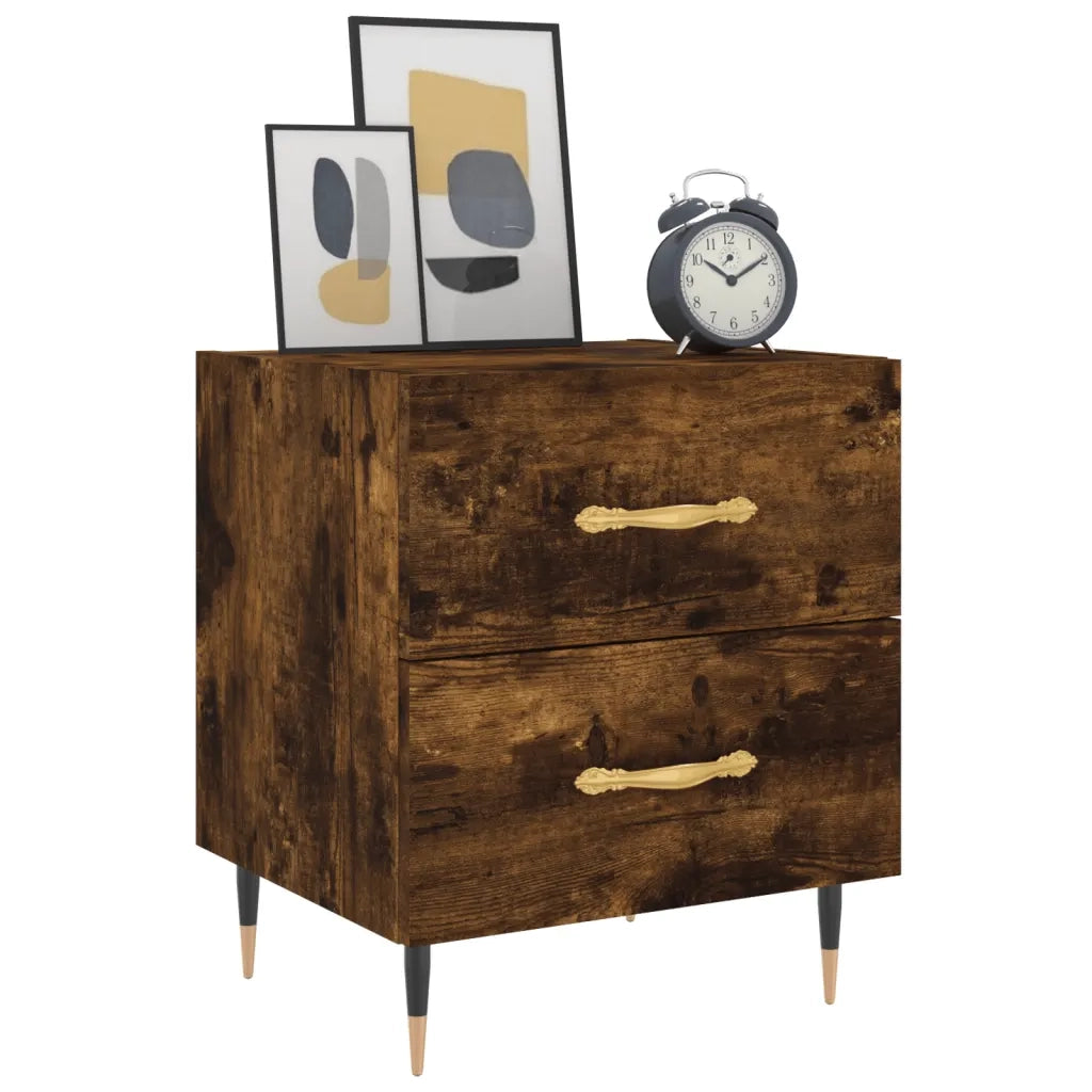 Comodino-Tavolino da notte Rovere Fumo 40x35x47,5 cm in Legno Multistrato 223911