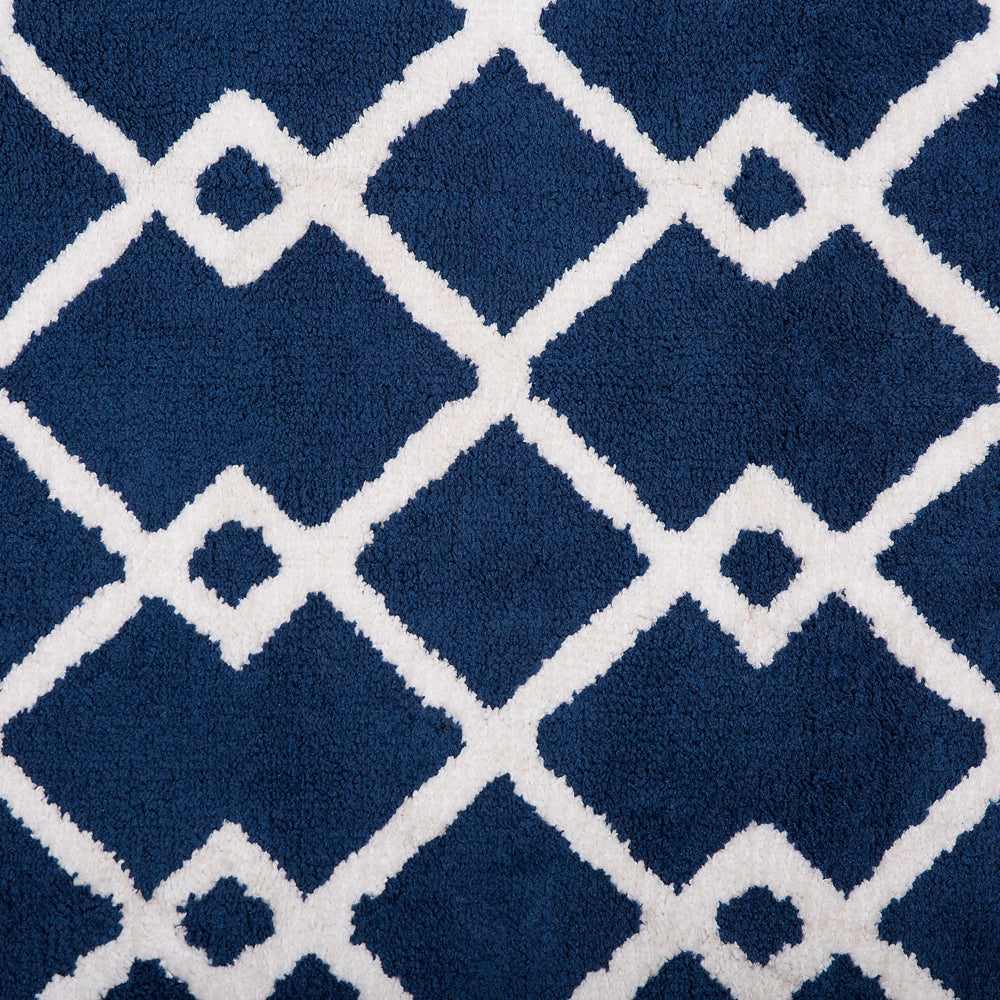 tappetino Tappeto Tessuto Blu 160 x 230 cm Geometrico Rettangolare Moderno
