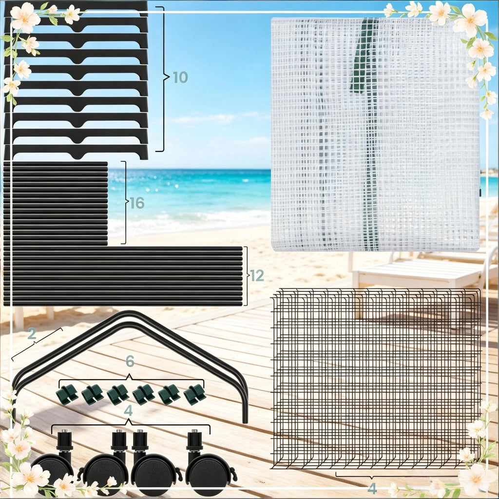 Serra a tunnel con ruote e 4 ripiani in rete, telo in PE 140 g/m², per balcone e terrazzo, bianca 70 × 50 × 163 cm