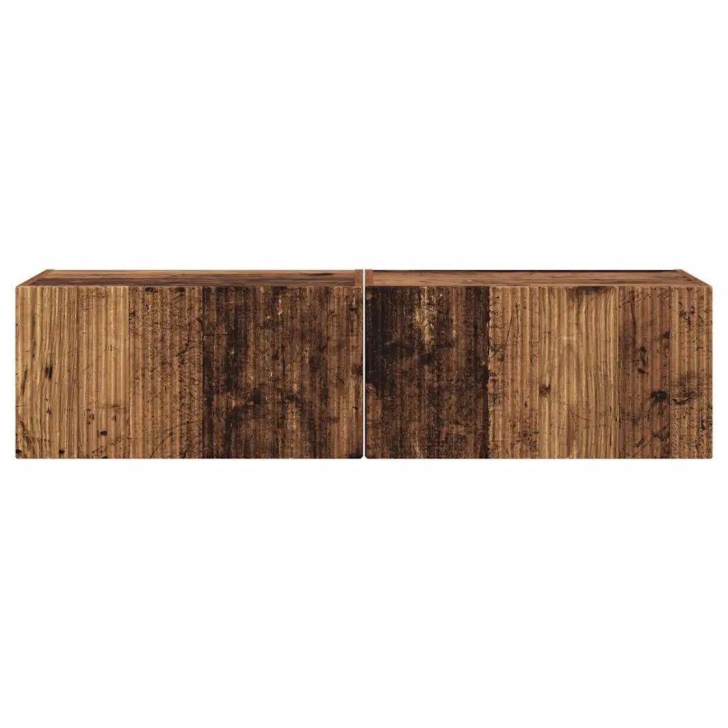 Mobile TV da parete 2 pz-Set di 2 Mobile TV a Muro-Credenza TV Legno vecchio 60 x 31 x 29.5 cm 877249