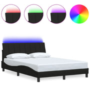 Letto matrimoniale | Letto per adulti | Giroletto senza Materasso Hanko Nero 140x190 cm in Tessuto