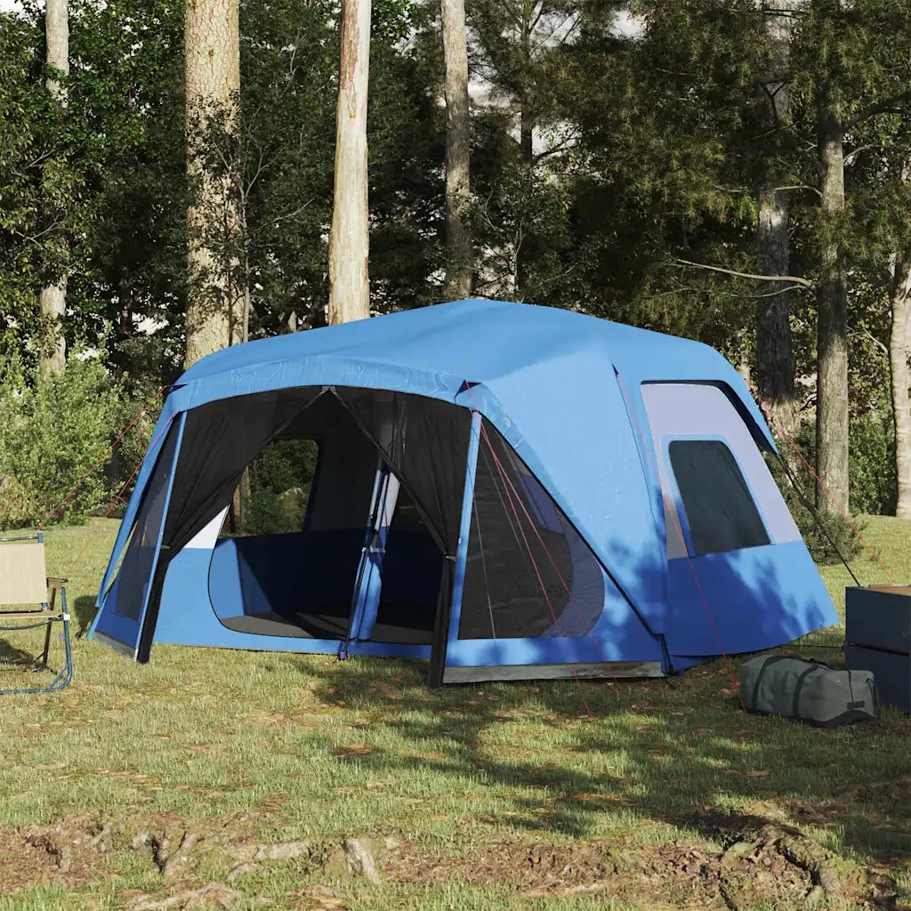 Tenda Campeggio 10 Persone Blu Rilascio Rapido Impermeabile 94289