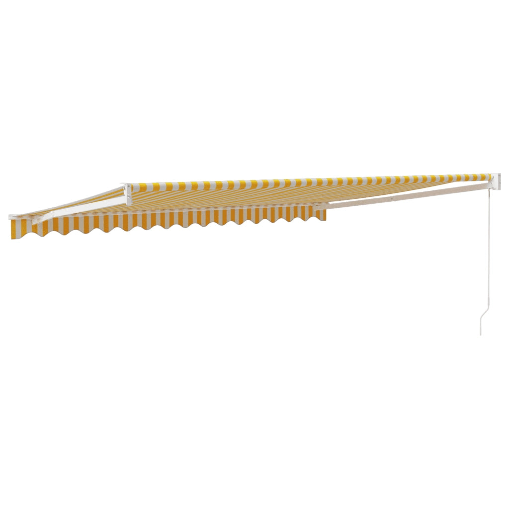 Tenda Retrattile Gialla e Bianca 4,5x3 m in Tessuto e Alluminio 3154434