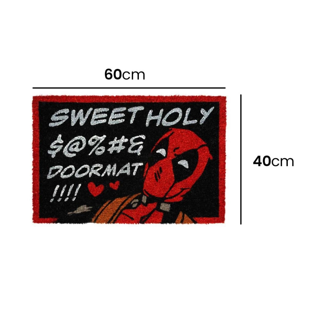 Zerbino Decorativo Motivo Deadpool 40x60cm Antiscivolo Nero / Rosso MARVEL