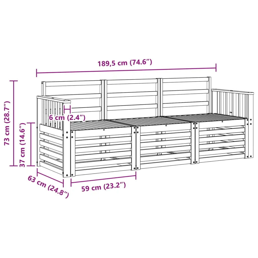 Set divani Legno di Acacia Massello