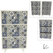 Trade Shop - Porta Oggetti Cassettiera Colonna Con 3 Cassetti Legno Country Chic Arredamento -