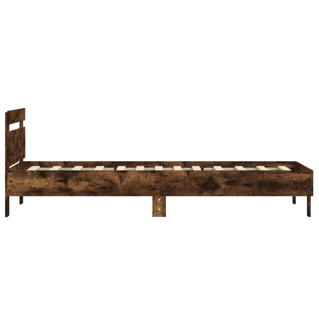 Giroletto con Testiera Rovere Fumo 100x200 cm Legno Multistrato 838530