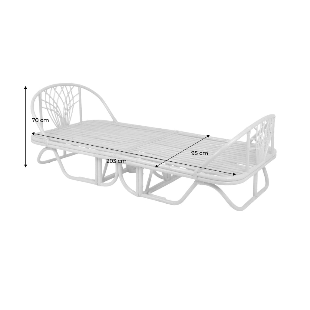 Letto per bambini esotico rattan, 90cm, rattan naturale