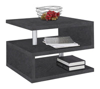 Tavolino a S con Ripiani a Giorno 55x41,5x55 cm Zeta Report Grigio