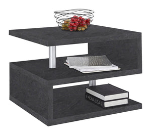 Tavolino a S con Ripiani a Giorno 55x41,5x55 cm Zeta Report Grigio