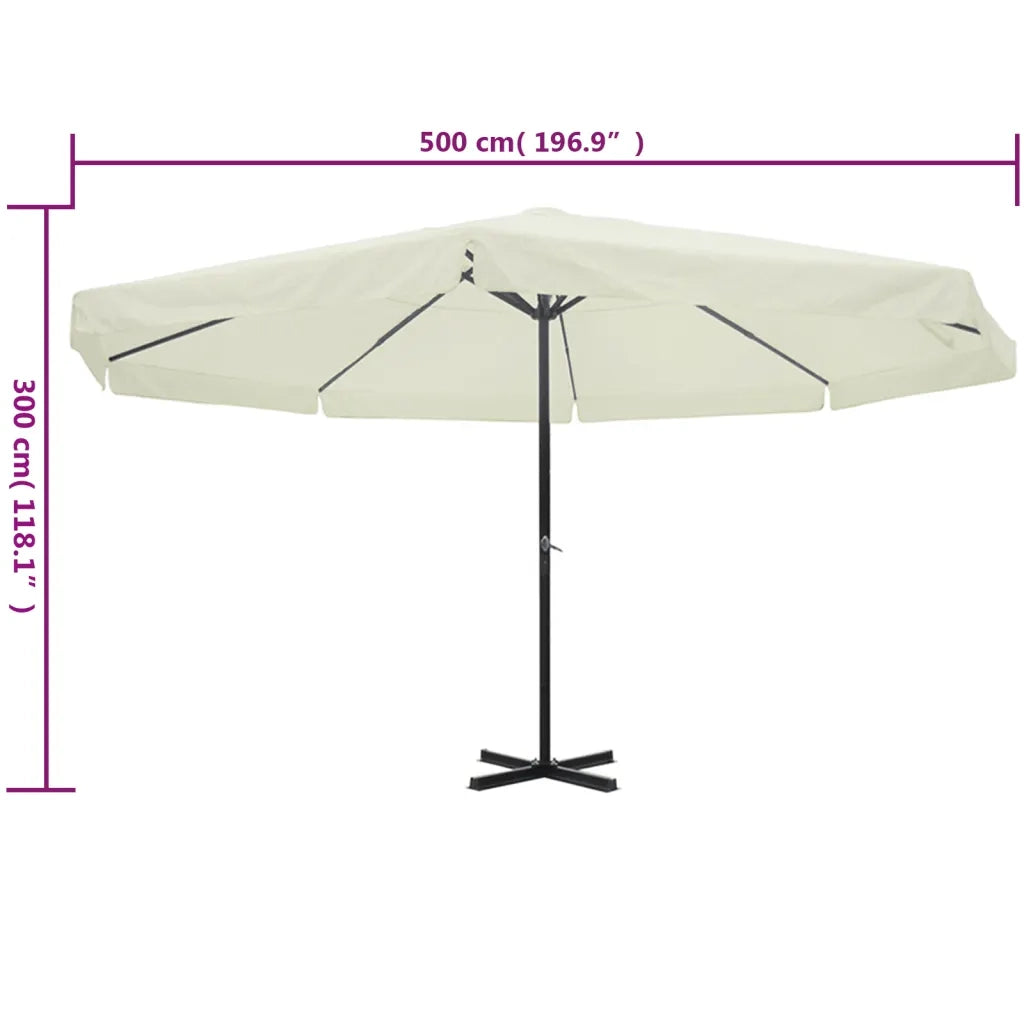 Ombrellone bianco in alluminio 500 cm