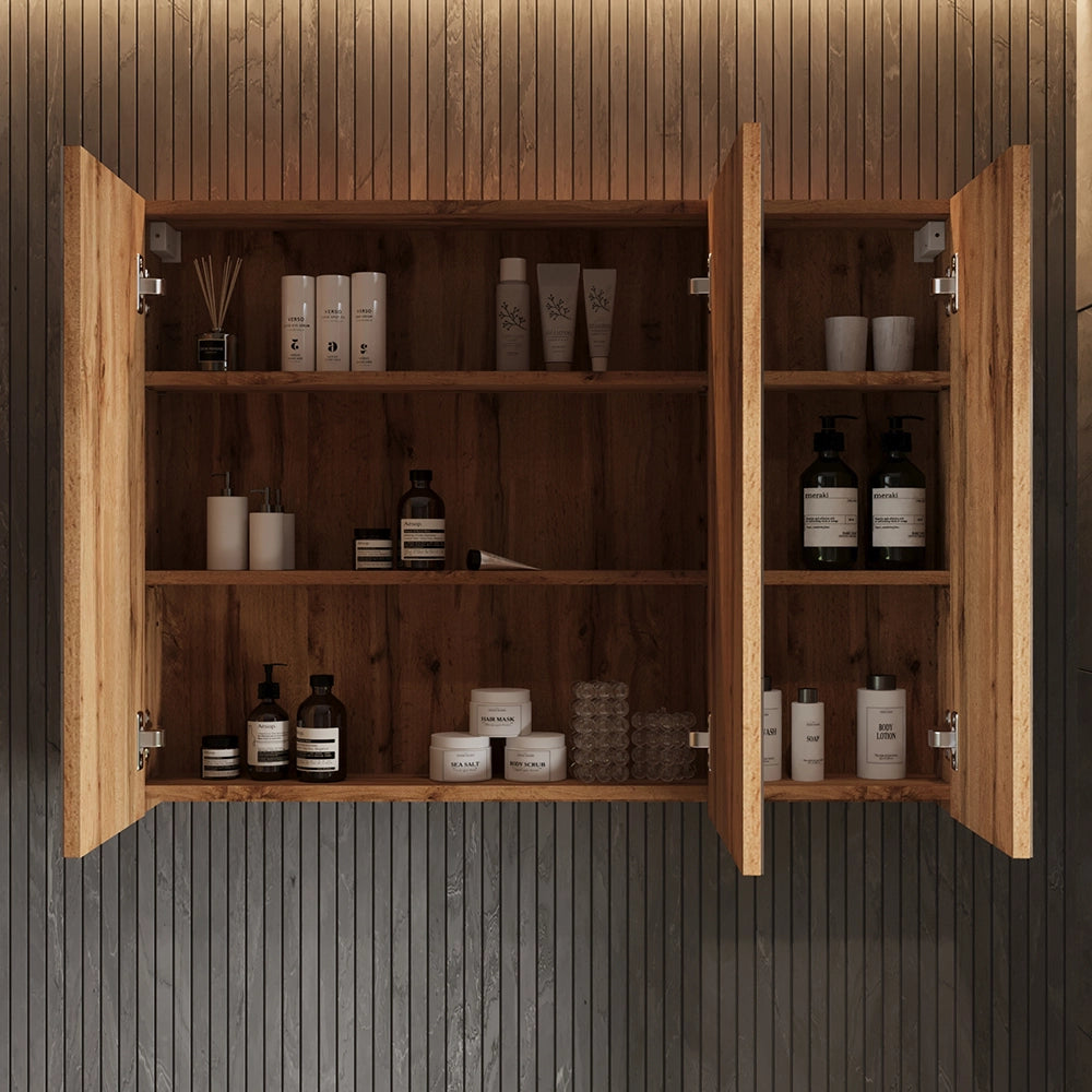 Vicco Specchio contenitore bagno Rovere 99.7 x 73.2 cm con 3 porte