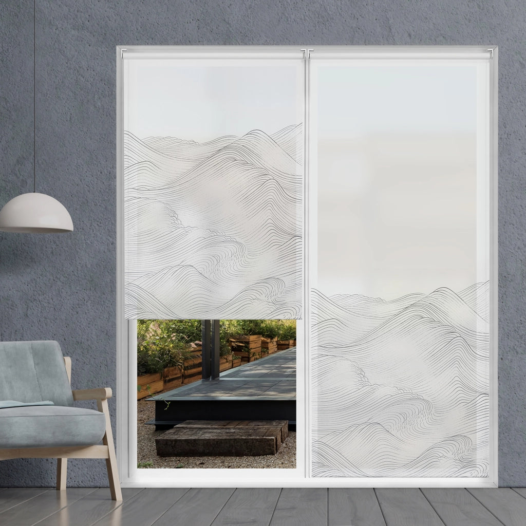 VIEWTEX Tenda a rullo Traslucida Waves Bianco 150 X 250cm - Made in Europe - 5 anni di garanzia