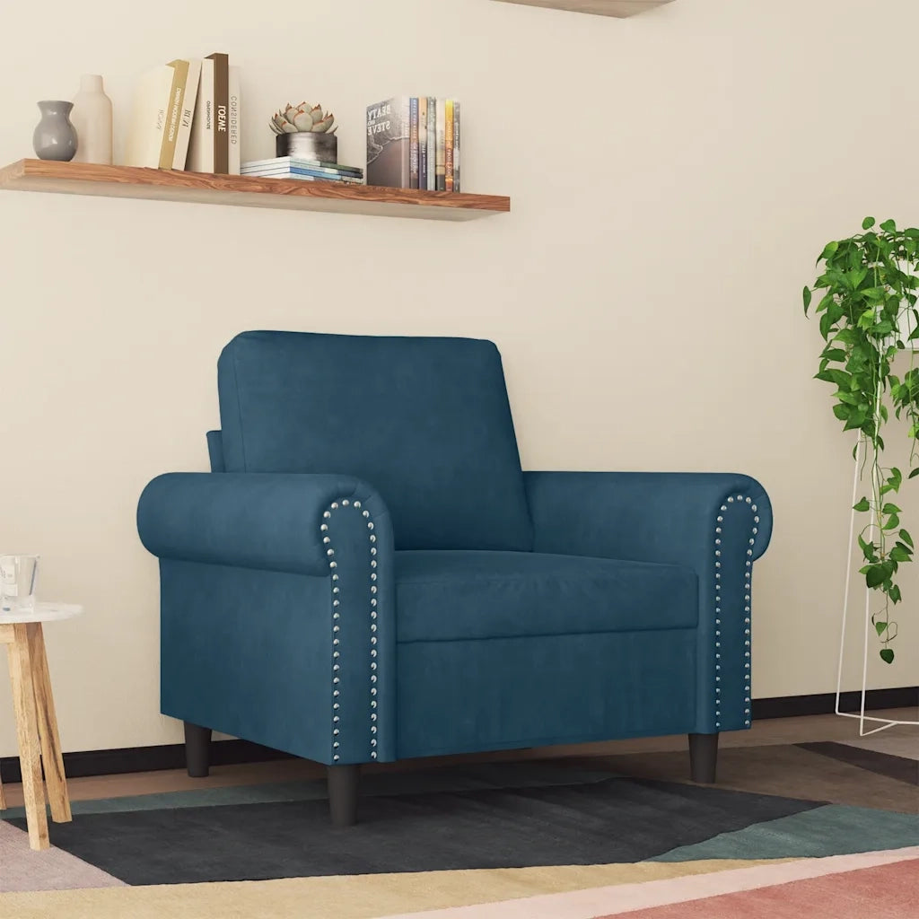 Divano Sedia-Poltrona Blu 60 cm Velluto 236701
