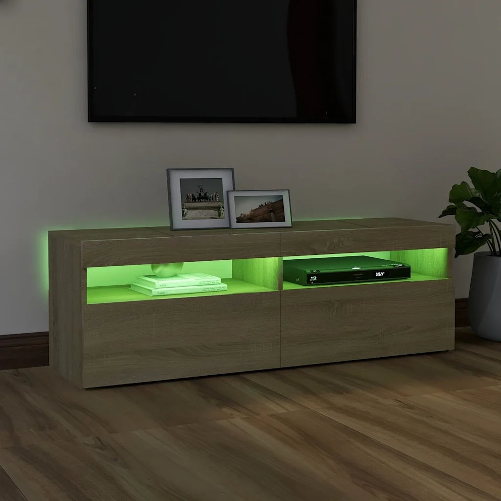 Mobile Porta TV con Luci LED-Mobile per TV-Credenza TV Rovere Sonoma 120x35x40 cm 121449