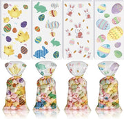 Sacchetti per biscotti da 100 pezzi – Sacchetti colorati in cellofan con chiusura a rotella per dolci e cioccolato
