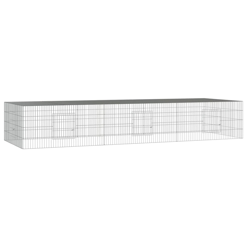 Gabbia per conigli 3 pannelli 325 x 109 x 54 cm Ferro zincato Argento 02_0041688