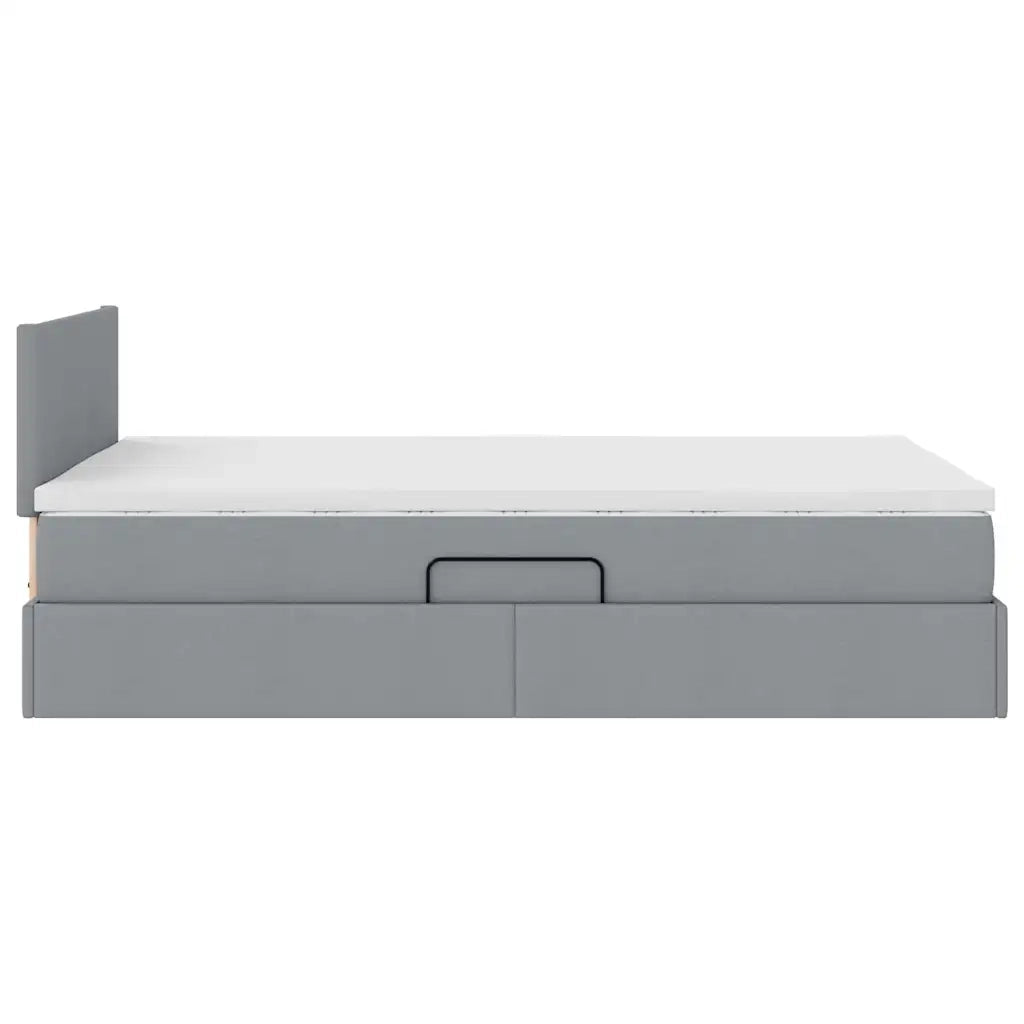 Letto con contenitore e materasso Grigio chiaro 120 x 200 cm