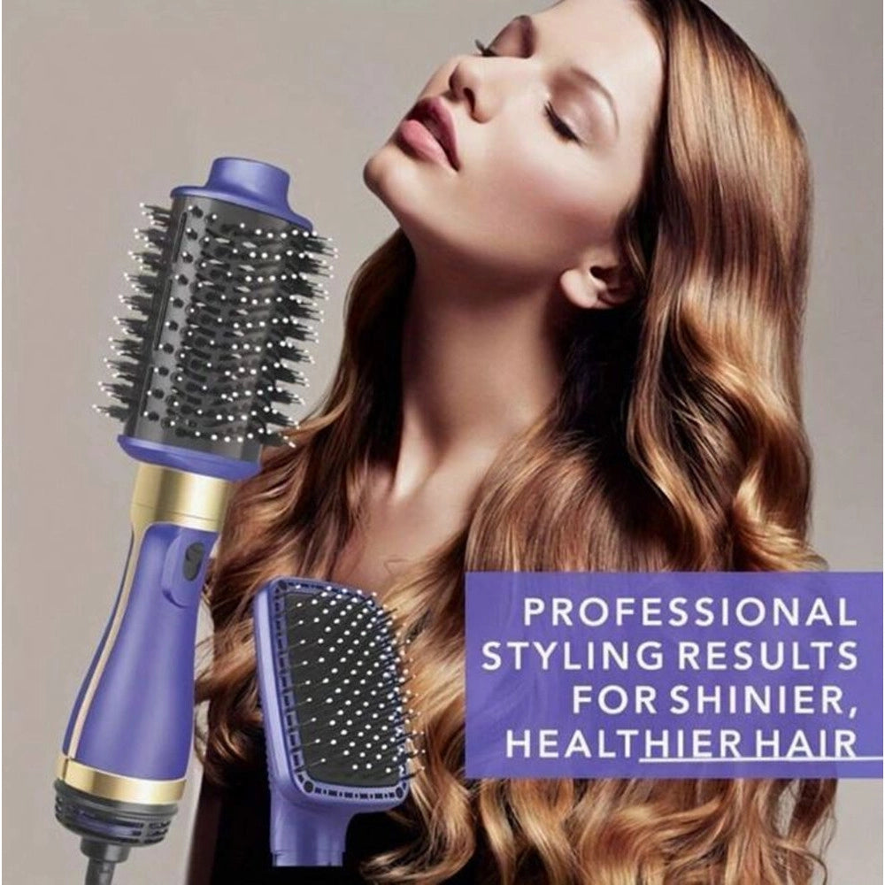 Trade Shop - Asciugacapelli Styler Volumizzante 2 In 1 Professionale Spazzola Elettrica Ad Aria Calda -