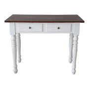 Scrivania 2 cassetti bicolore bianco noce tornita 105x55x78 - Mobili 2G