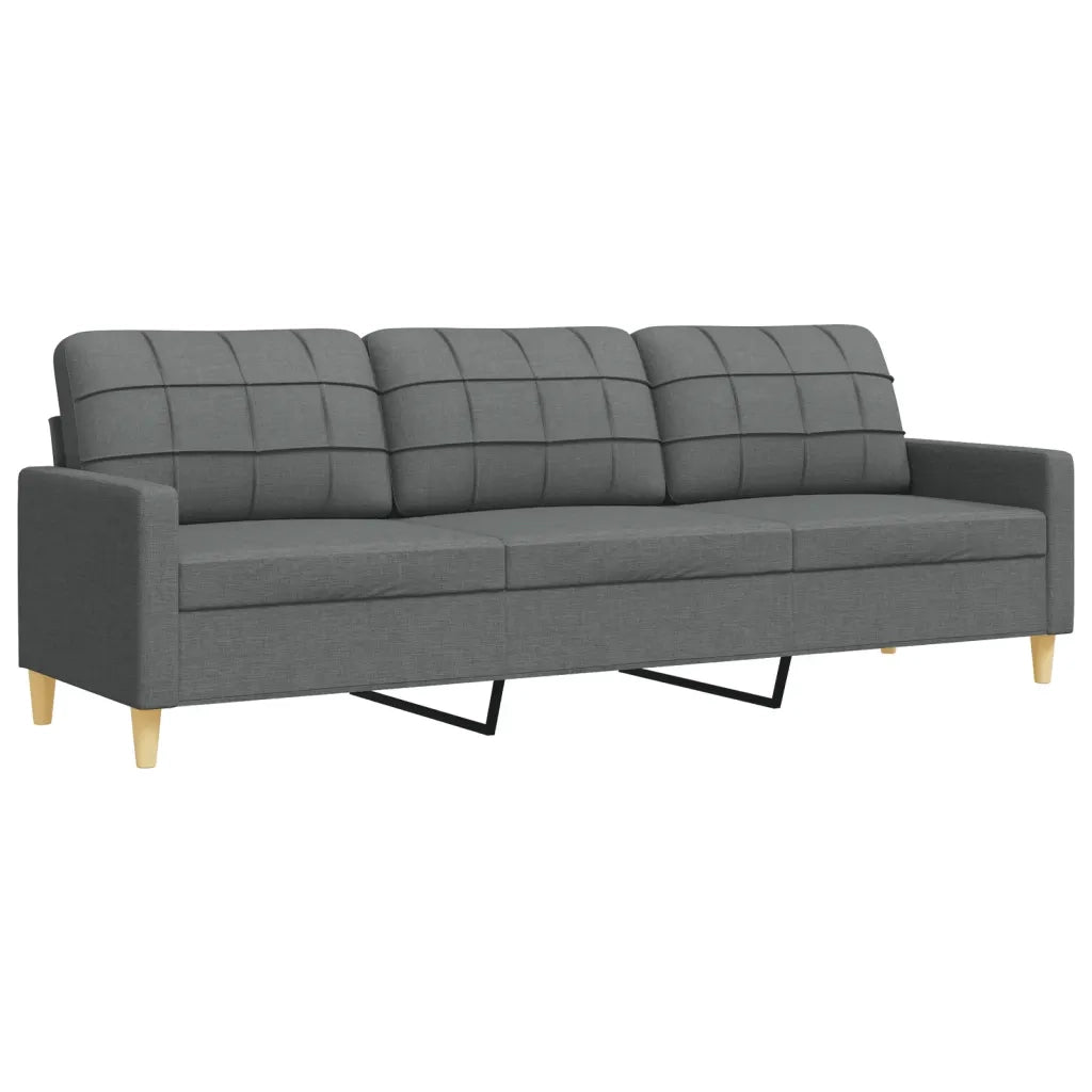 vidaXL Set di Divani 2 pz con Cuscini Grigio Scuro in Tessuto