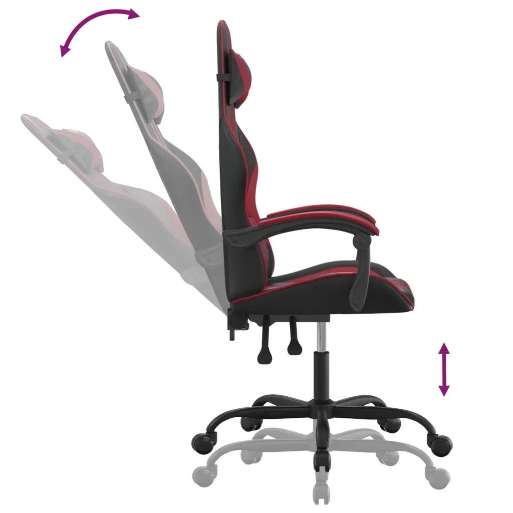 Sedia Gaming Nero e Rosso Vino in Similpelle cod mxl 78369