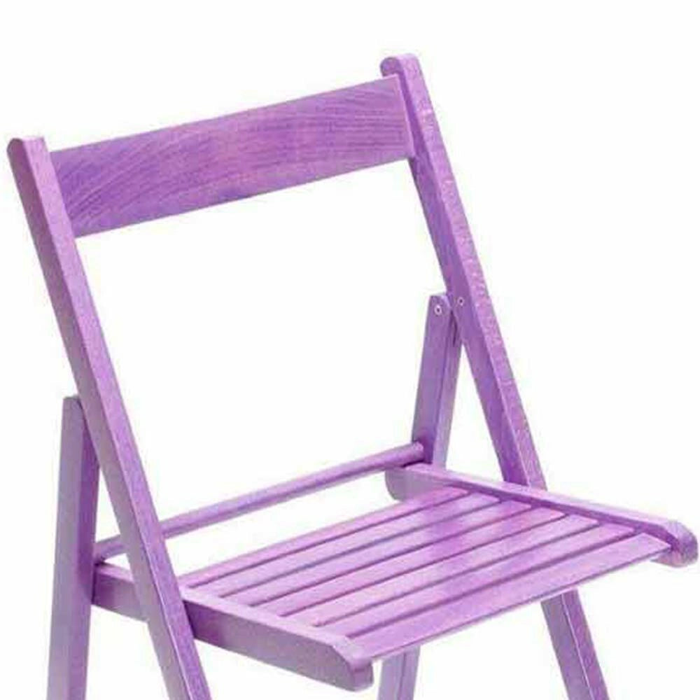 Sedia pieghevole salvaspazio in legno di faggio viola casa pub mare da giardino