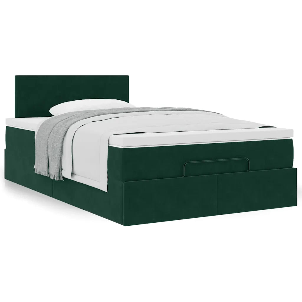 Struttura Letto Pouf con Materasso 120x200 cm Velluto 3311696
