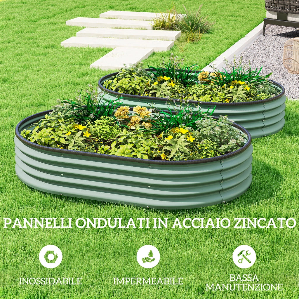 Aiuole Rialzate per Giardino ¨C Minimal ¨C Verde, Metallo, 135x90x30 cm