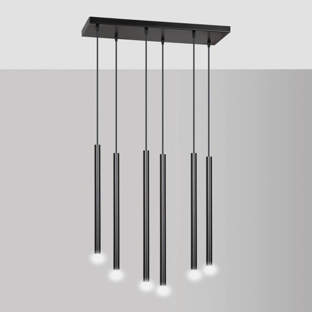 Lampadario Emibig Selter 6 Nero 6xG9 metallo 59cm H120cm