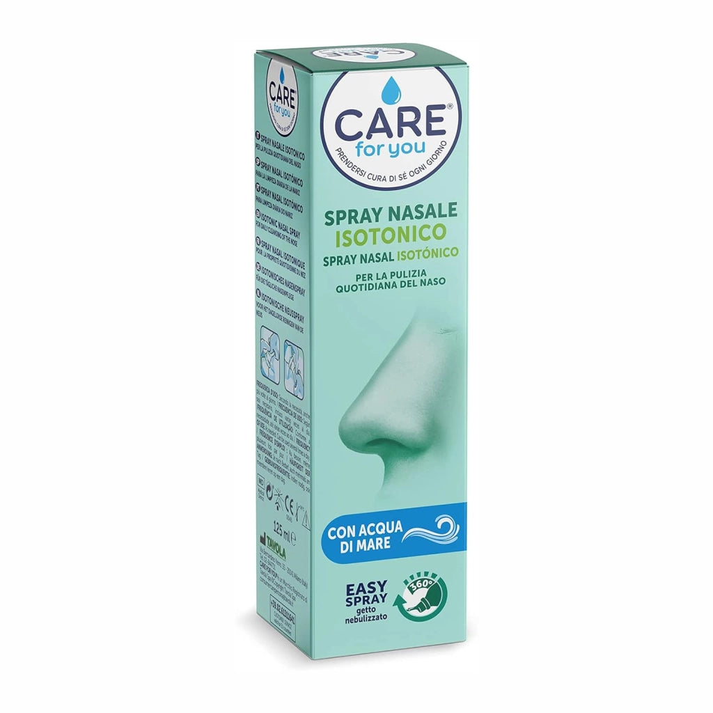 CARE for You Spray Nasale Isotonico Nebulizzato, con Acqua di Mare Ricca di Oligoelementi, per la Pulizia Quotidiana del Naso, 125ml