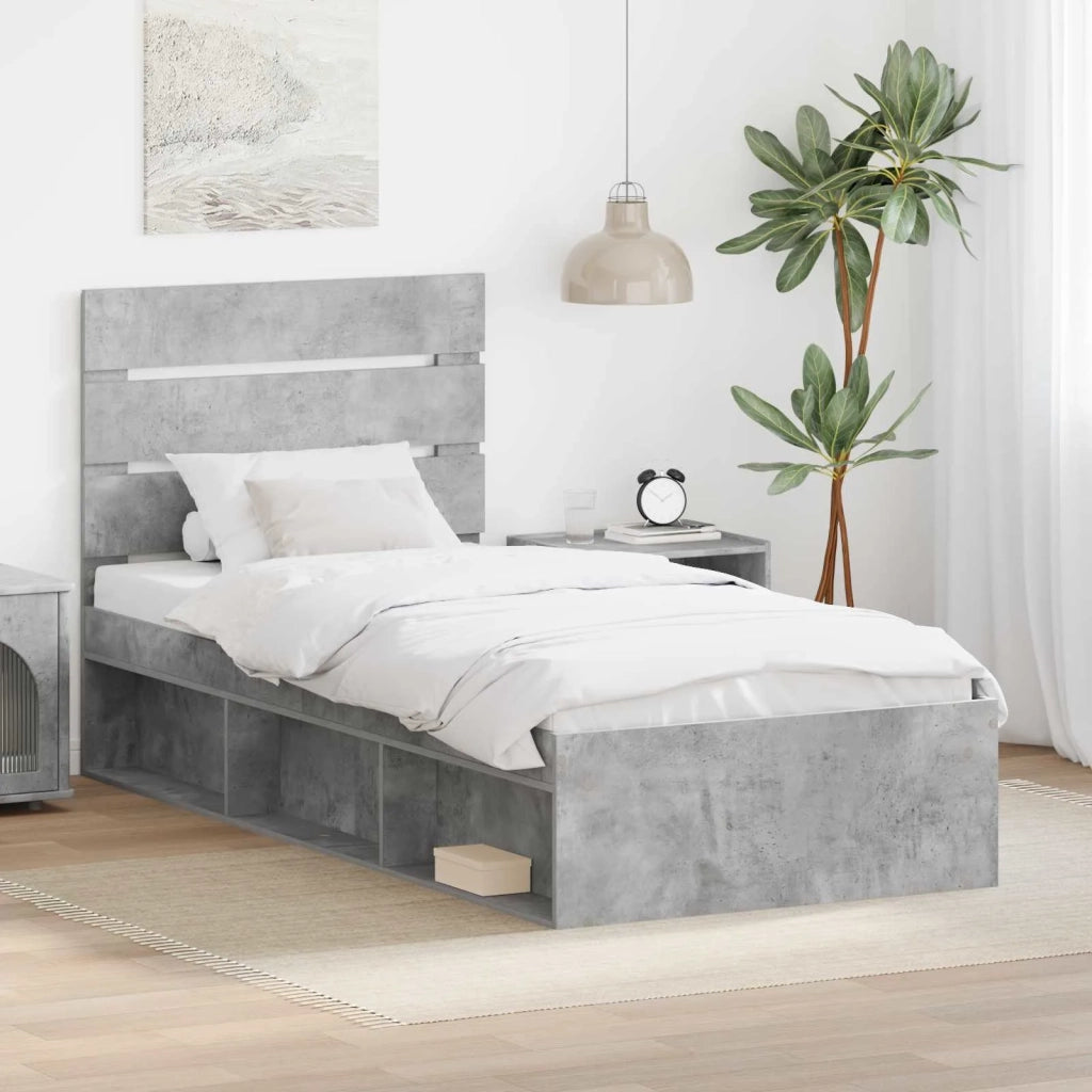 Struttura del letto Calcestruzzo 90 x 200 cm Pino massello 3411787