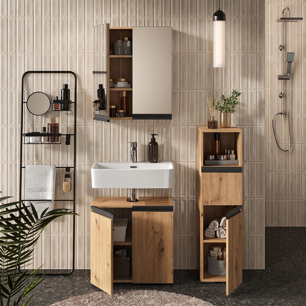 Vicco Set di mobili da bagno Artigiano 3 pezzi, con cabinet midi