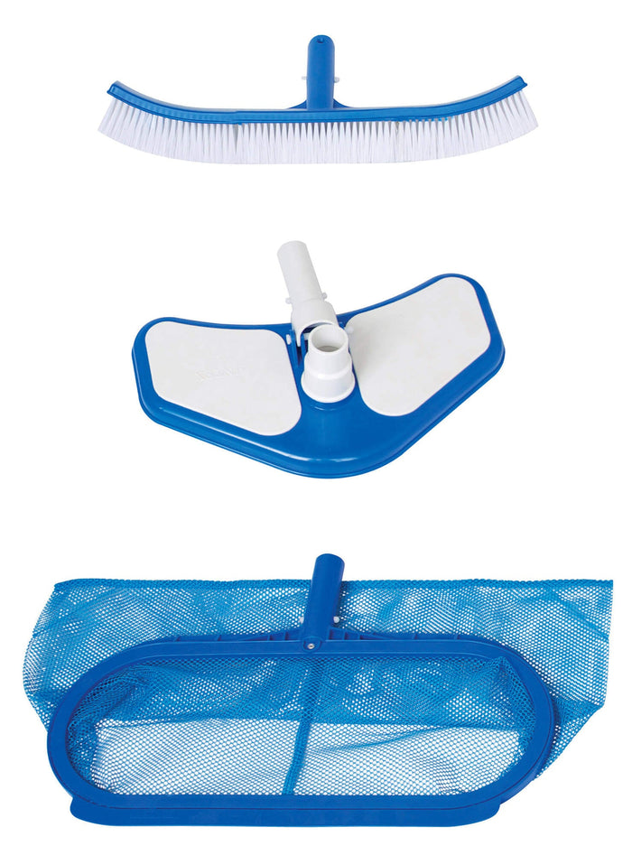 Set Pulizia Piscina Retina Spazzolone Vacuum Intex 29057