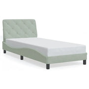 Letto singolo | Letto per adulti | Giroletto senza Materasso Grigio Chiaro 90x190 cm Velluto