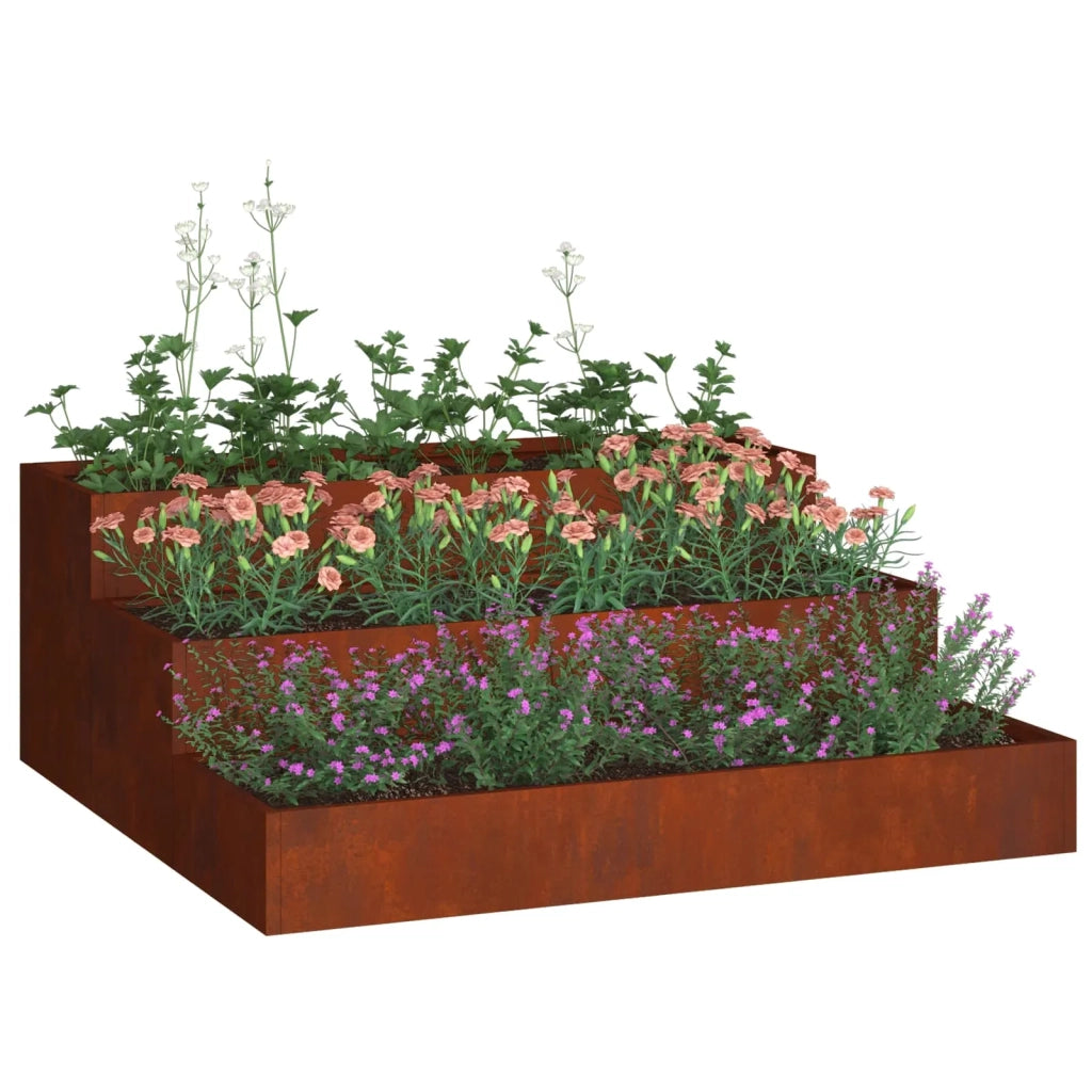 Fioriere | Cassetta per fiori | Vaso da giardino Ruggine 90 x 90 x 35 cm