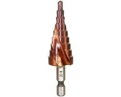 Boor multifunzionale 4-20 mm HSS M35 con spirale a sei facce e conica.