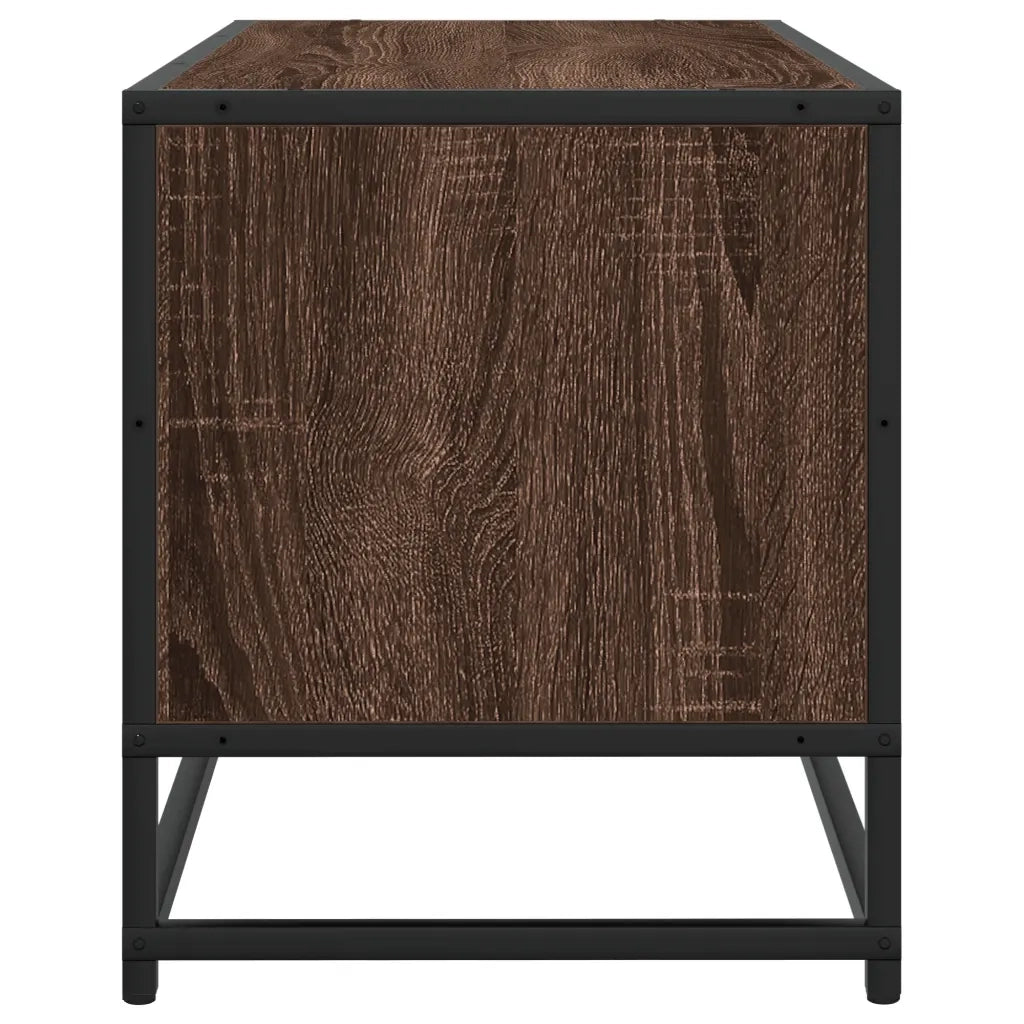 vidaXL Mobile TV Rovere Marrone 80x34,5x40cm Legno Multistrato Metallo