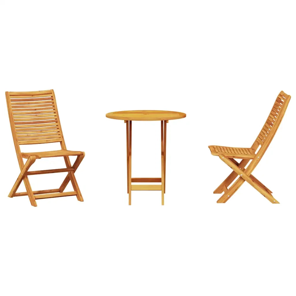 Set Bistro Pieghevole 3 pcs Marrone Legno di Acacia Massello 3375694