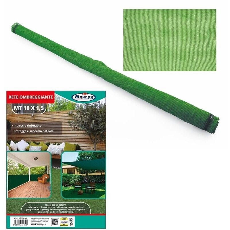 MAURY'S RETE OMBREGGIANTE DA GIARDINO DI COLORE VERDE 10 X H1,5 METRI