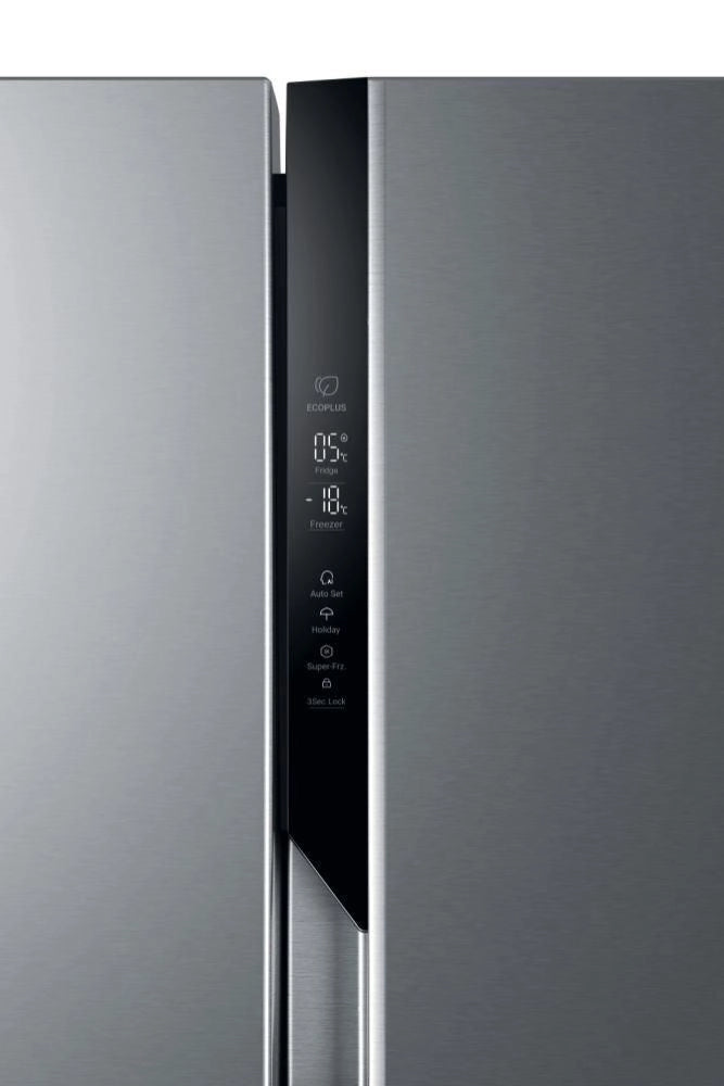 Haier HSR3918ENPG Serie 3 Frigorifero Side by Side 528 L 177 cm Classe E 38 dB No Frost Inverter Multi Air Flow colore Argento