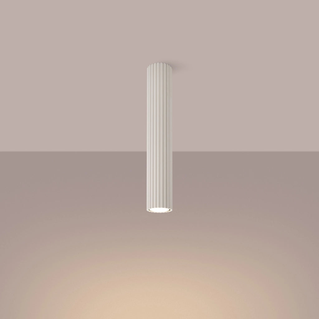 Spot soffitto tubolare beige rigato 40cm GU10 GRAVIO